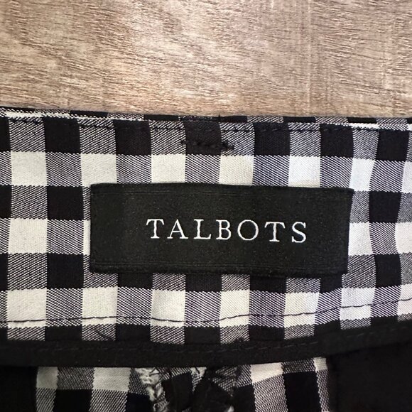 TALBOTS WOMENS BLACK AND WHITE HAMPSHIRE ANKLE CURVY PANTS SIZE 10 - Picture 6 of 10